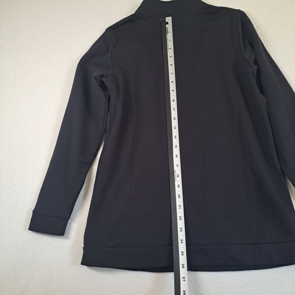 Quacker Factory Black Knit Jacket Bling Accents Star Zipper Pull Women's Size XS - Picture 7 of 10
